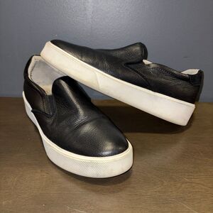 Naturalizer Platform Slip On Sneaker Shoe Women’s 9m Black Leather White